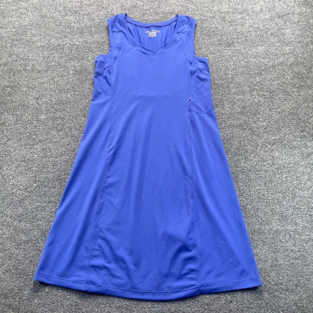 Arc'teryx Contenta Dress Women XS Blue Sleeveless V-Neck Active Travel Pocket